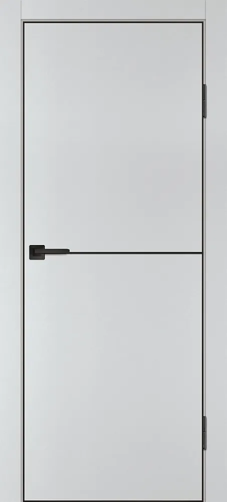 Фото Межкомнатная дверь P-19  черный молдинг PET,  кромка ABS черная c 4-х ст. Сапфир матовый